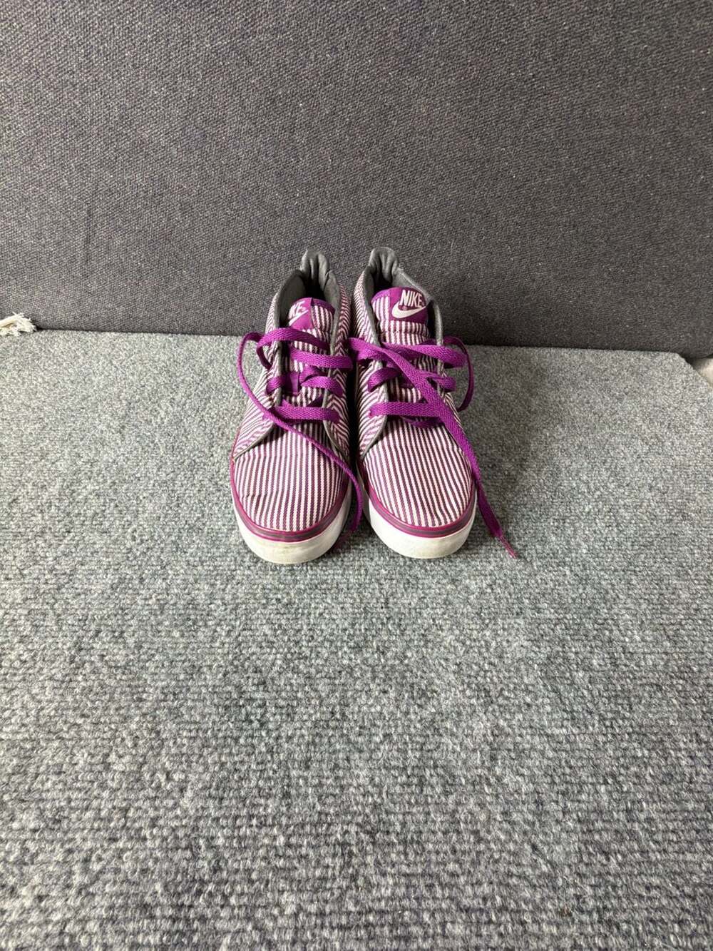 Nike Women's Toki Canvas Bold Berry Purple Stripes Mid Top Sneaker Size 8